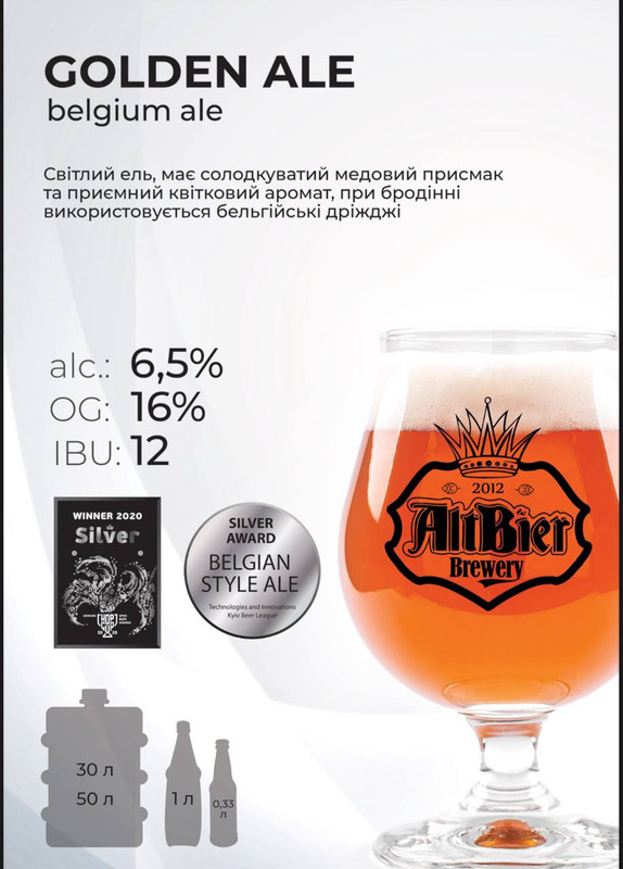 Пиво світле (Розливне) Голден ель